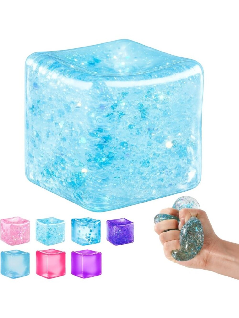 Squishy Cube Fidget Toy - Slow Rising Stress Relief Sensory Ball for Teens